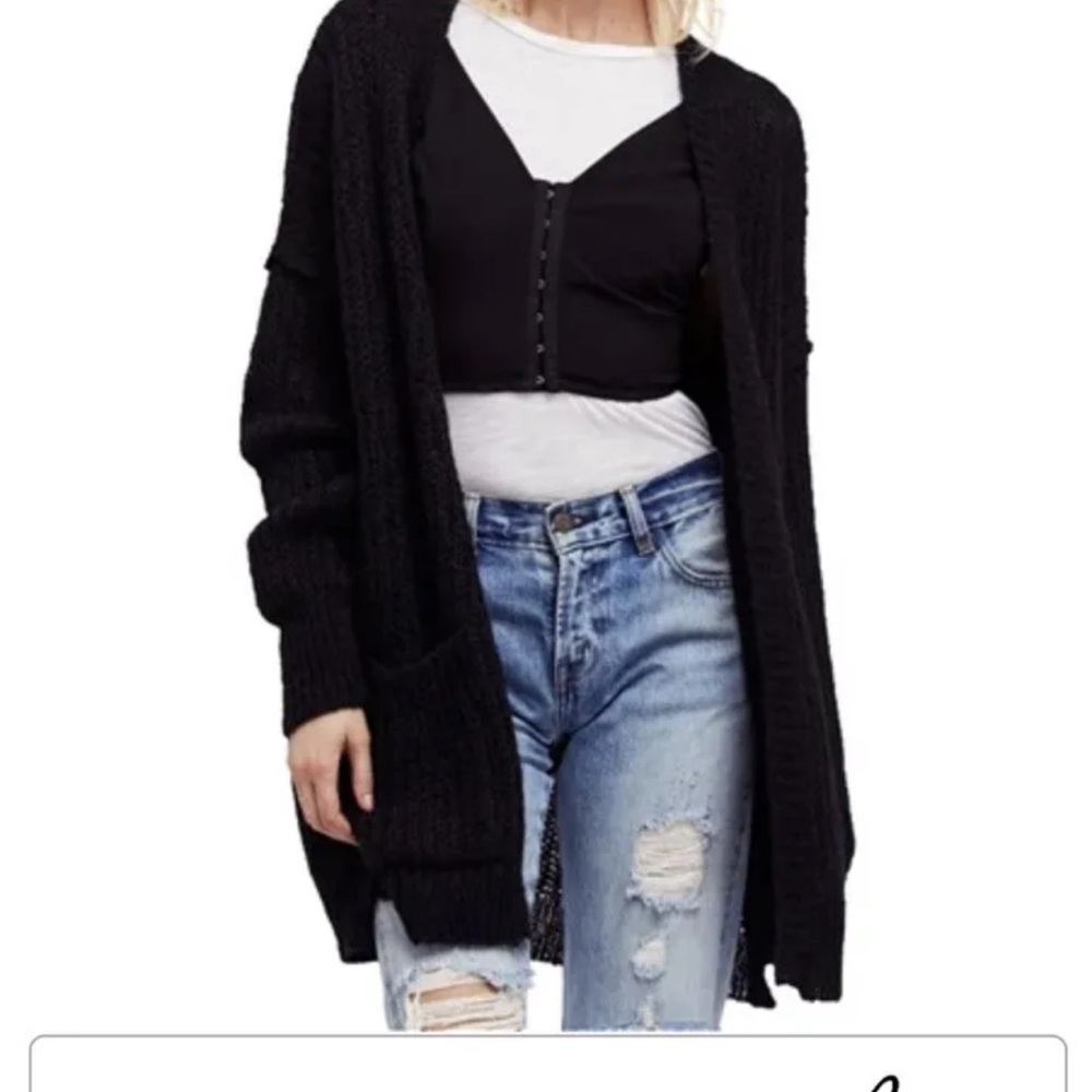 Free People Weekend Getaway black Cardigan - Large